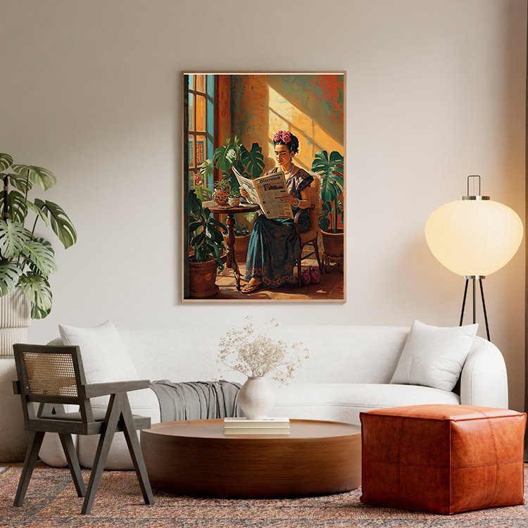 Plakat Frida Z Gazetą Kompozycja 5