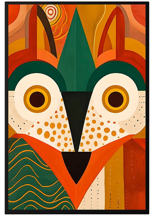 Plakat Geometryczna Sowa