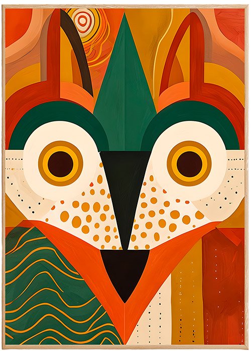 Plakat Geometryczna Sowa Kompozycja 1