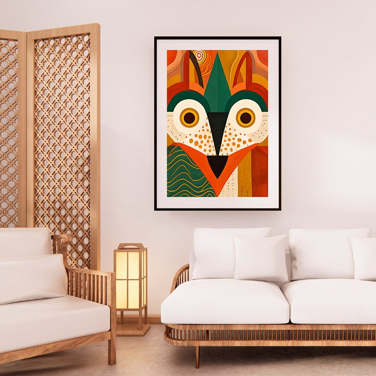 Plakat Geometryczna Sowa Kompozycja 2