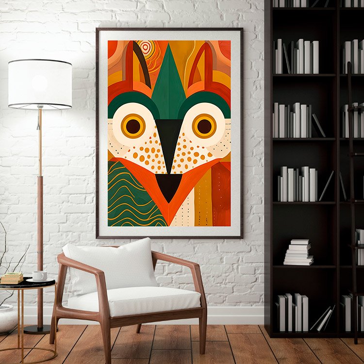 Plakat Geometryczna Sowa Kompozycja 3