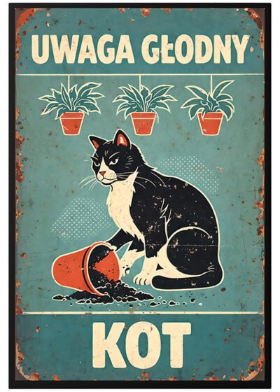 Plakat Głodny Kot
