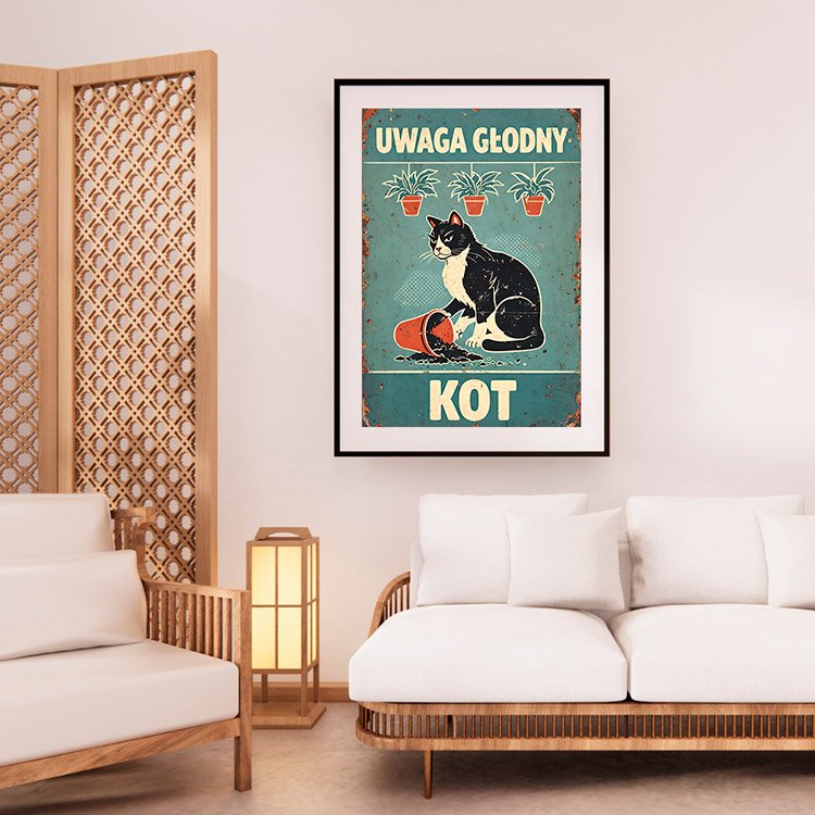 Plakat Głodny Kot Kompozycja 2