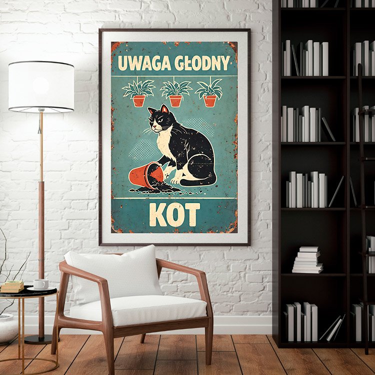 Plakat Głodny Kot Kompozycja 3
