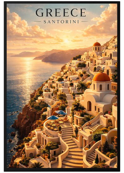 Plakat Greece Santorini Sunset