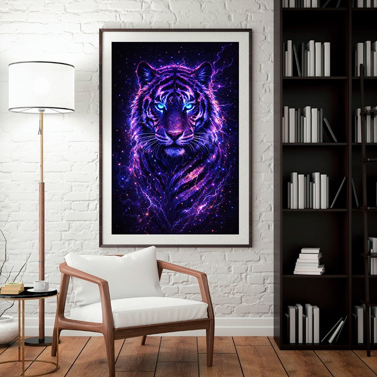 Plakat Gwiaździsty Tygrys Kompozycja 3
