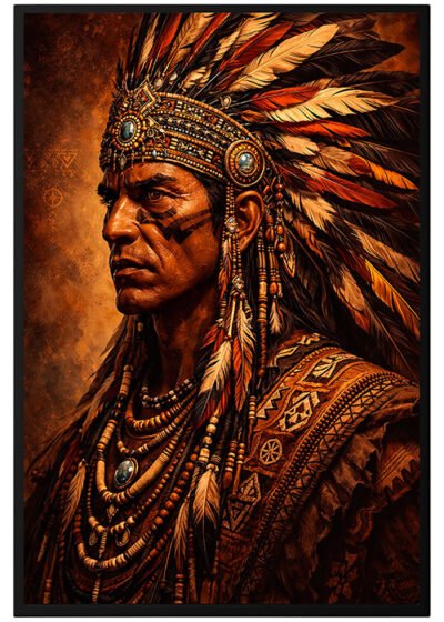 Plakat Indianski Wojownik