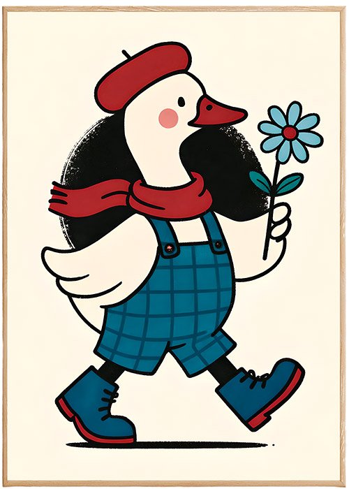 Plakat Kaczka Z Kwiatkiem Kompozycja 1
