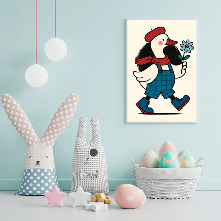 Plakat Kaczka Z Kwiatkiem Kompozycja 2