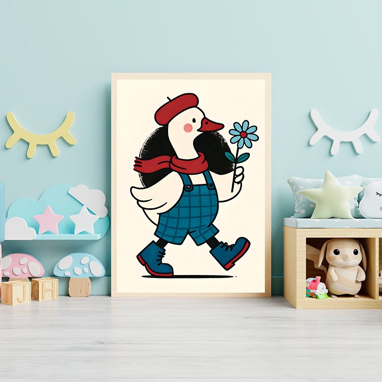 Plakat Kaczka Z Kwiatkiem Kompozycja 3