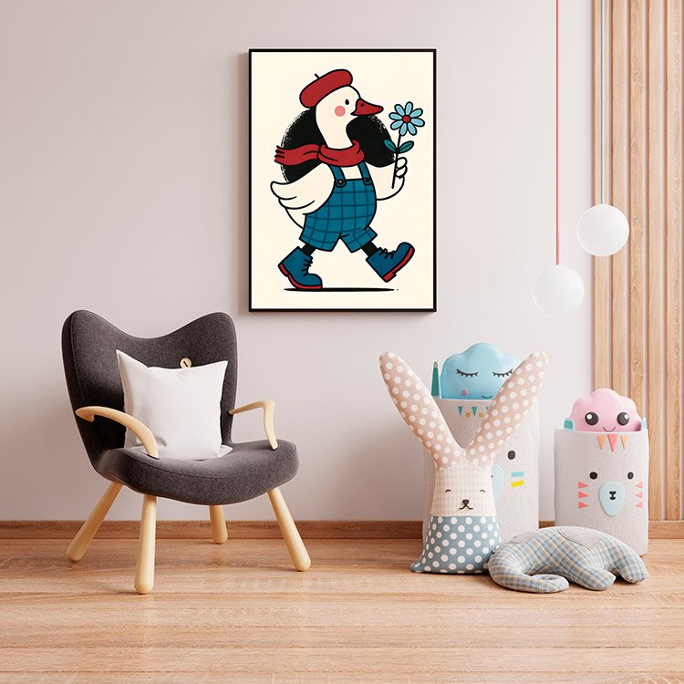 Plakat Kaczka Z Kwiatkiem Kompozycja 4