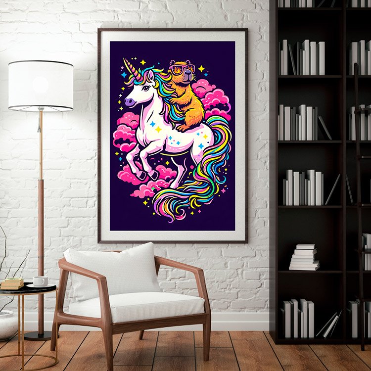 Plakat Kapibara I Jednorożec Kompozycja 3