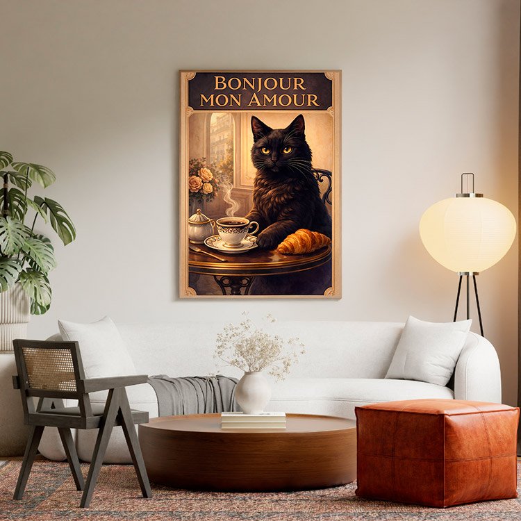 Plakat Kot Bonjour Kompozycja 5