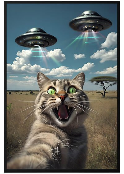 Plakat Kot I Ufo
