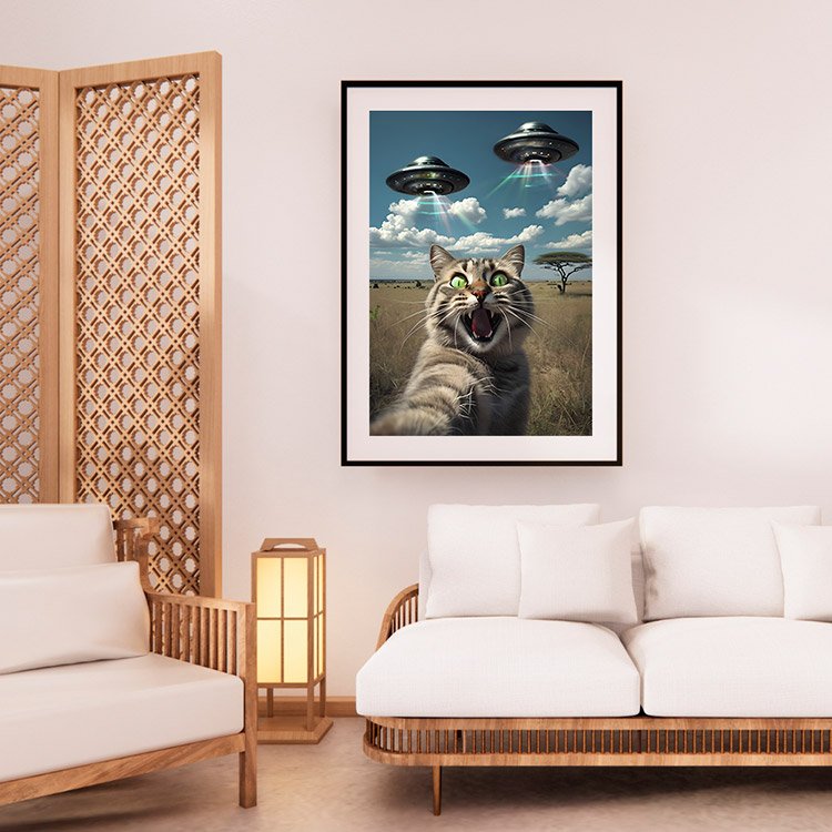 Plakat Kot I Ufo Kompozycja 2