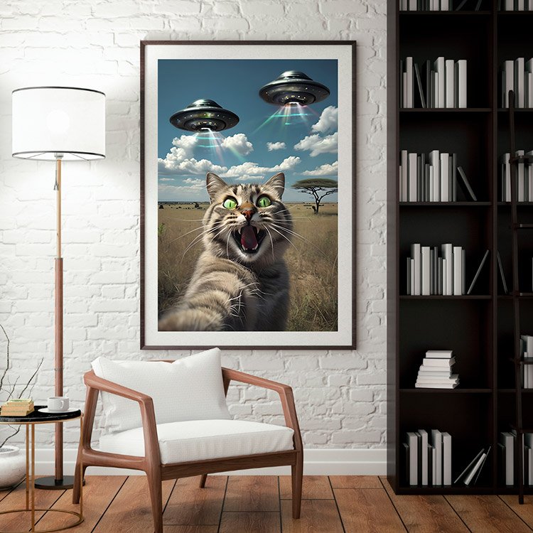Plakat Kot I Ufo Kompozycja 3