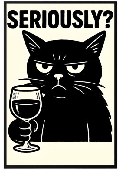 Plakat Kot I Wino