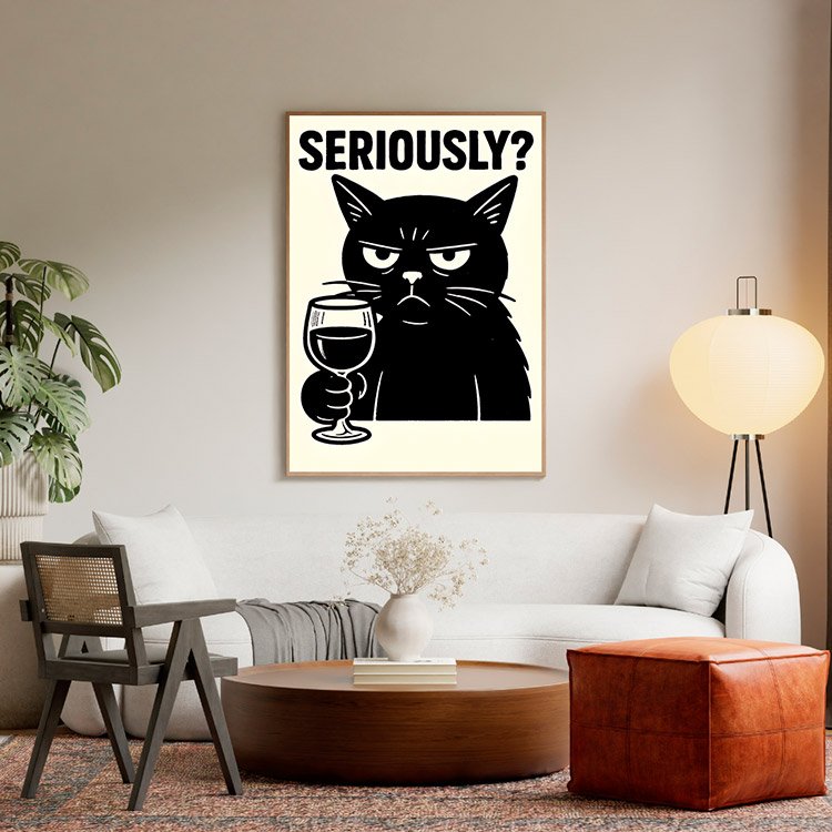 Plakat Kot I Wino Kompozycja 5