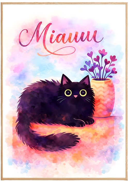 Plakat Kot Miauu Kompozycja 1