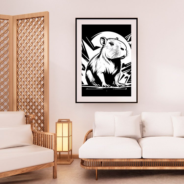 Plakat Kreskówkowa Kapibara Kompozycja 2