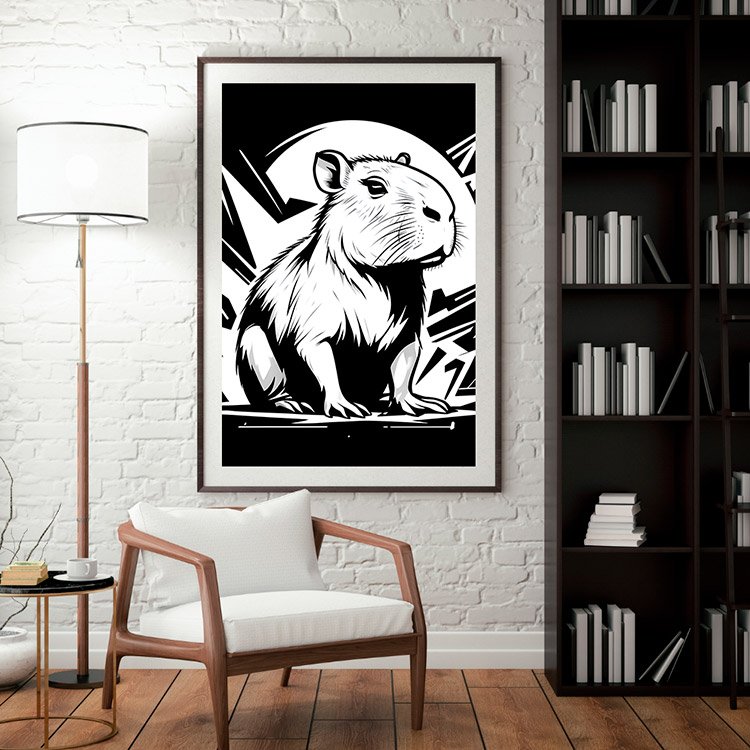 Plakat Kreskówkowa Kapibara Kompozycja 3