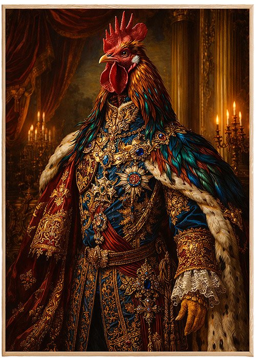 Plakat Krolewski Kogut Barok Kompozycja 1