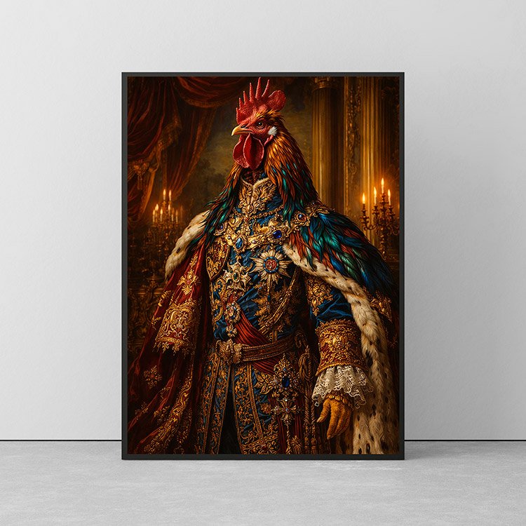 Plakat Krolewski Kogut Barok Kompozycja 2