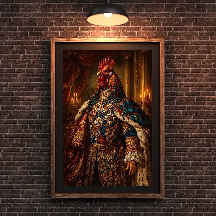 Plakat Krolewski Kogut Barok Kompozycja 3