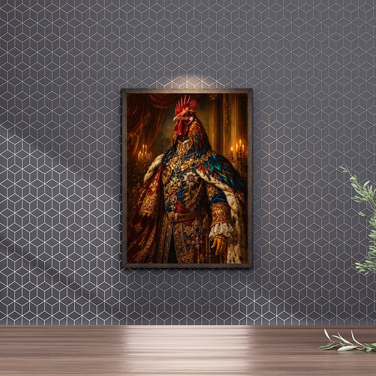 Plakat Krolewski Kogut Barok Kompozycja 4