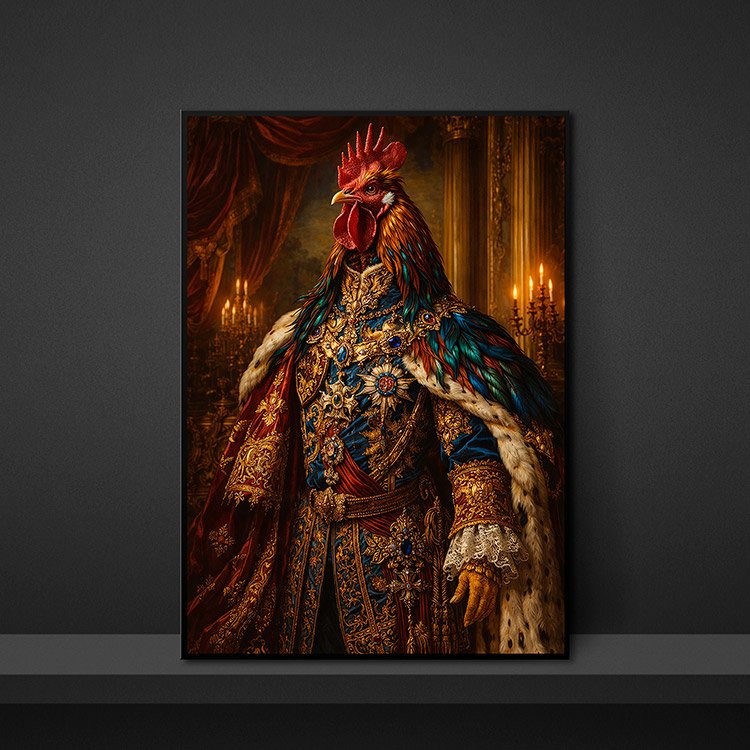 Plakat Krolewski Kogut Barok Kompozycja 5