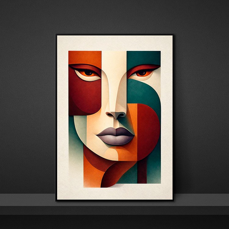 Plakat Kubistyczna Abstrakcyjna Twarz Kompozycja 5