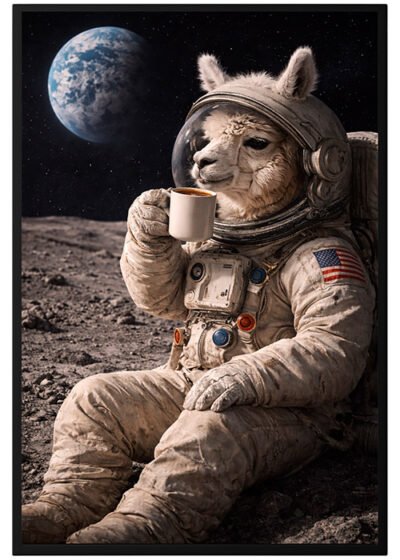 Plakat Lama W Kosmosie