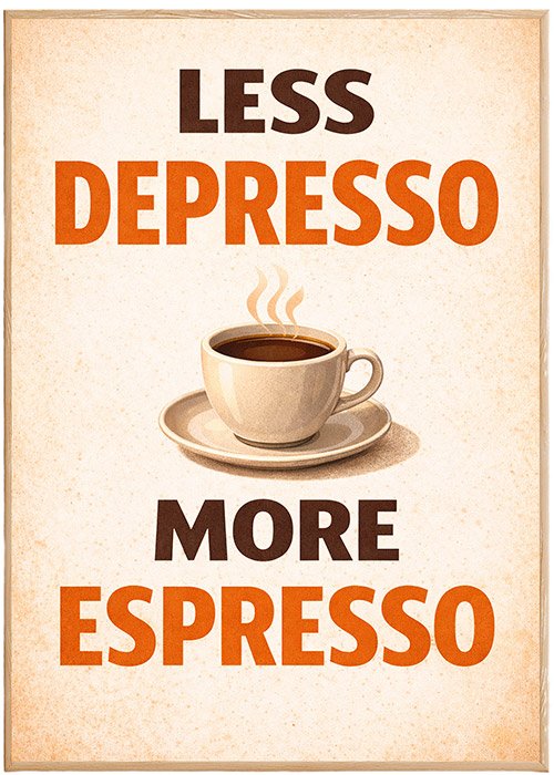 Plakat Less Depresso Kompozycja 1