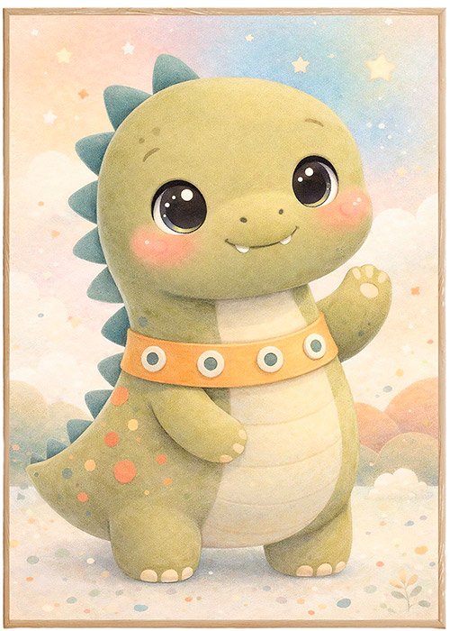 Plakat Mały Dinozaur Bobas Kompozycja 1