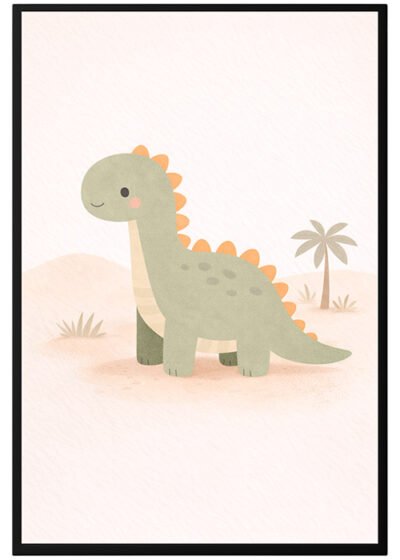 Plakat Mały Dinozaur Pastel