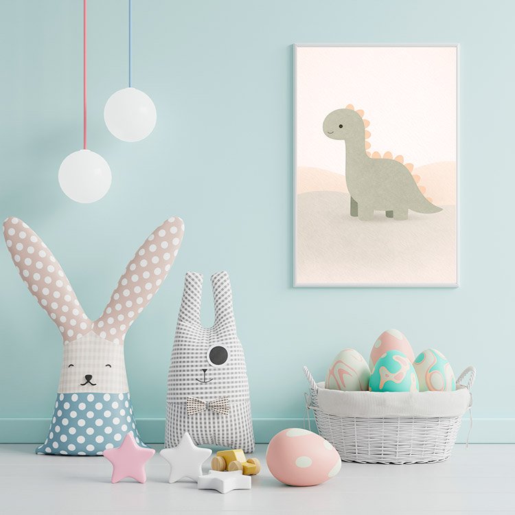 Plakat Mały Dinozaur Pastel 2 Kompozycja 2