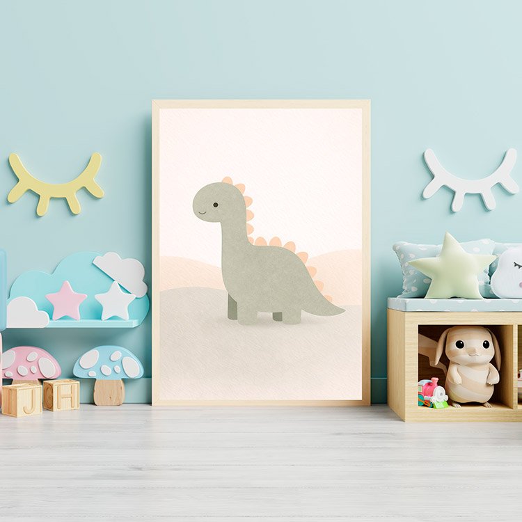 Plakat Mały Dinozaur Pastel 2 Kompozycja 3