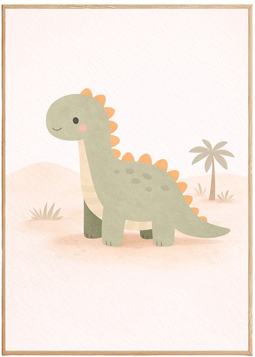 Plakat Mały Dinozaur Pastel Kompozycja 1