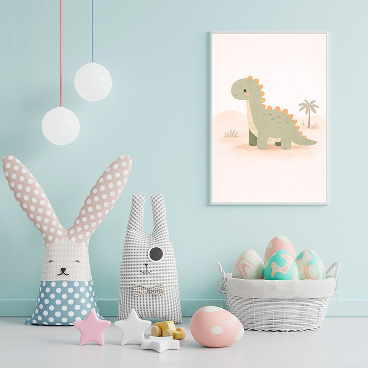 Plakat Mały Dinozaur Pastel Kompozycja 2