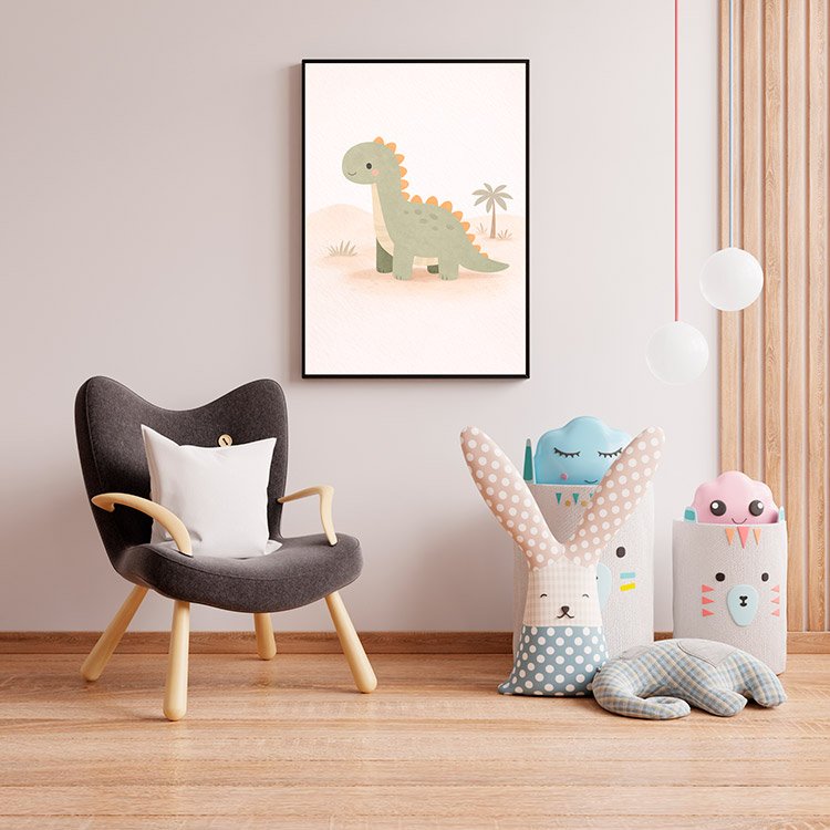 Plakat Mały Dinozaur Pastel Kompozycja 4