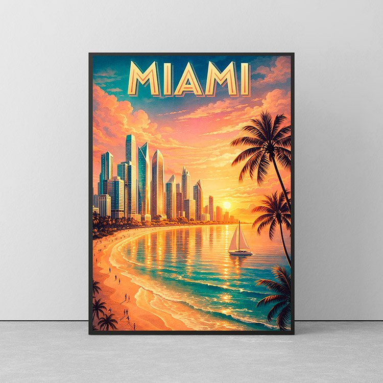 Plakat Miami Beach Sunset Kompozycja 2