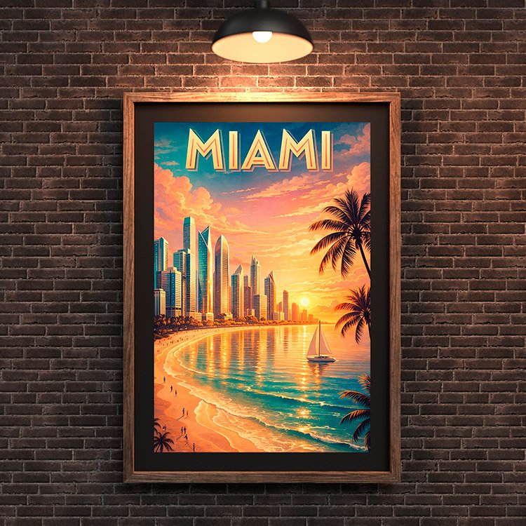 Plakat Miami Beach Sunset Kompozycja 3