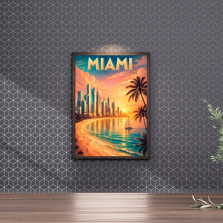 Plakat Miami Beach Sunset Kompozycja 4