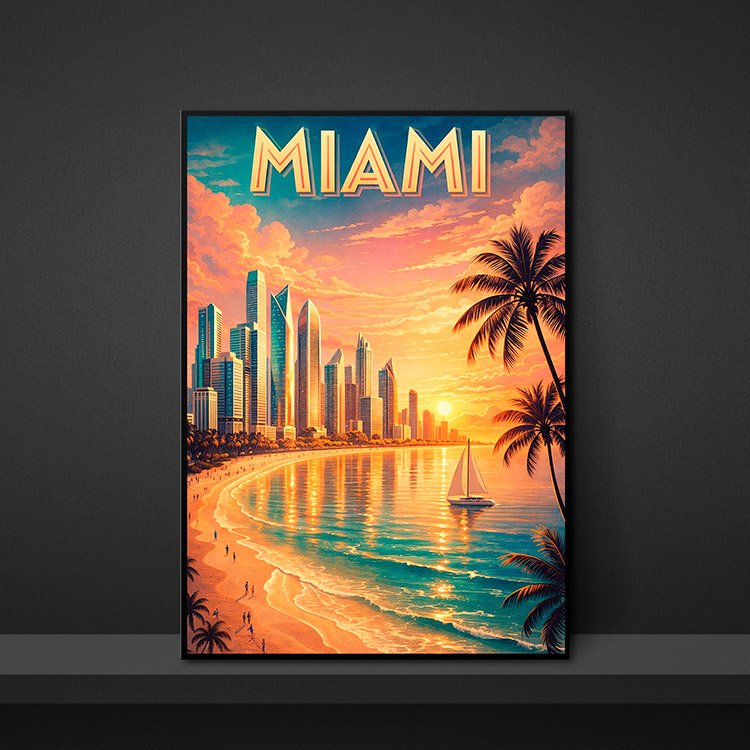 Plakat Miami Beach Sunset Kompozycja 5