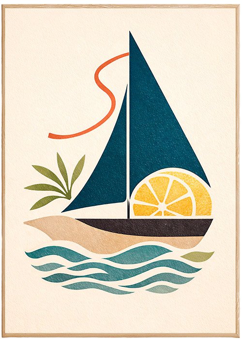 Plakat Minimal Sail Lemon Kompozycja 1