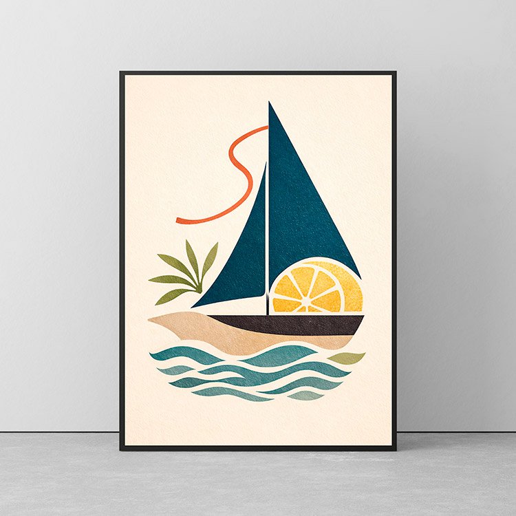 Plakat Minimal Sail Lemon Kompozycja 2