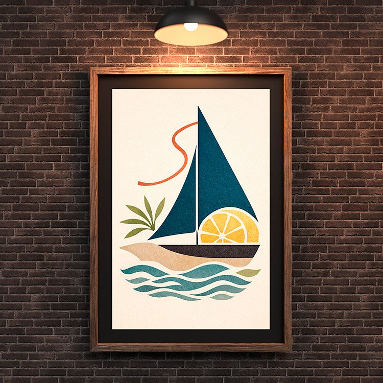 Plakat Minimal Sail Lemon Kompozycja 3