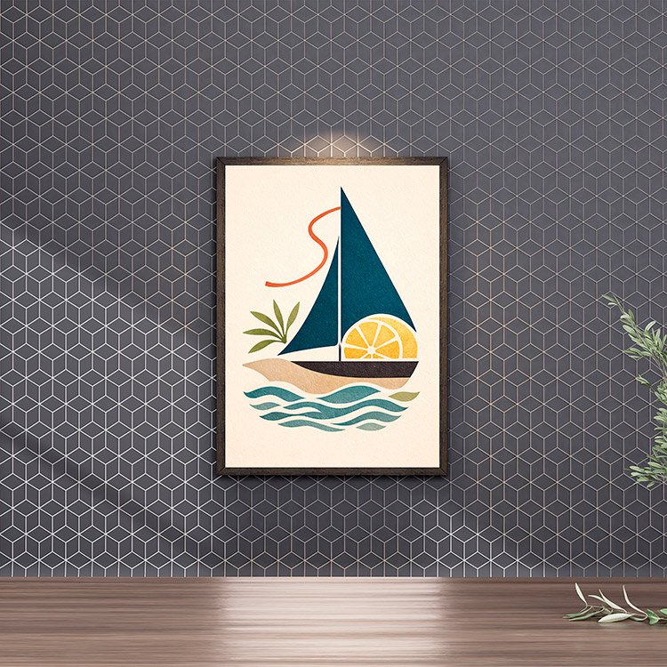 Plakat Minimal Sail Lemon Kompozycja 4
