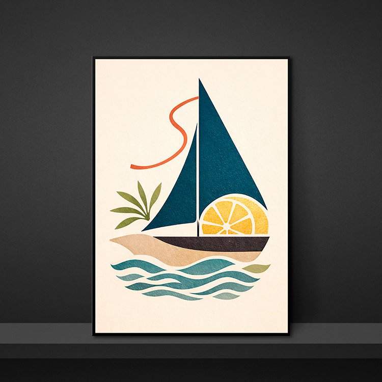 Plakat Minimal Sail Lemon Kompozycja 5