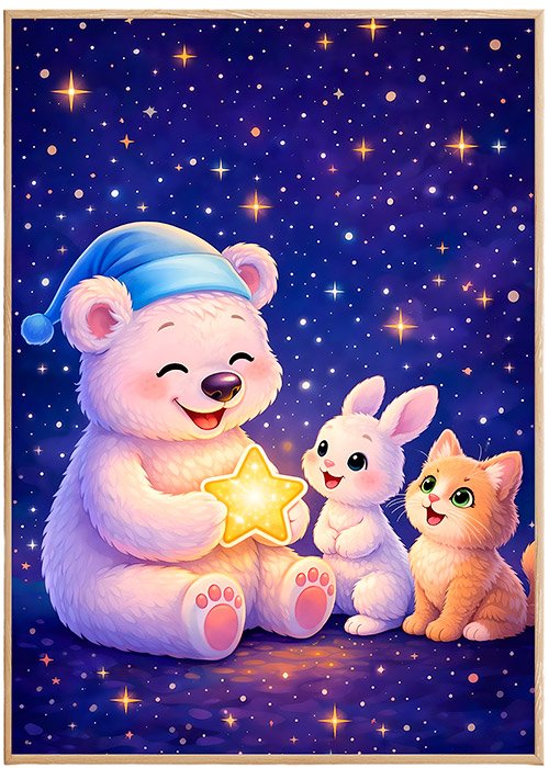 Plakat Miś Królik Gwiazdy Kompozycja 1